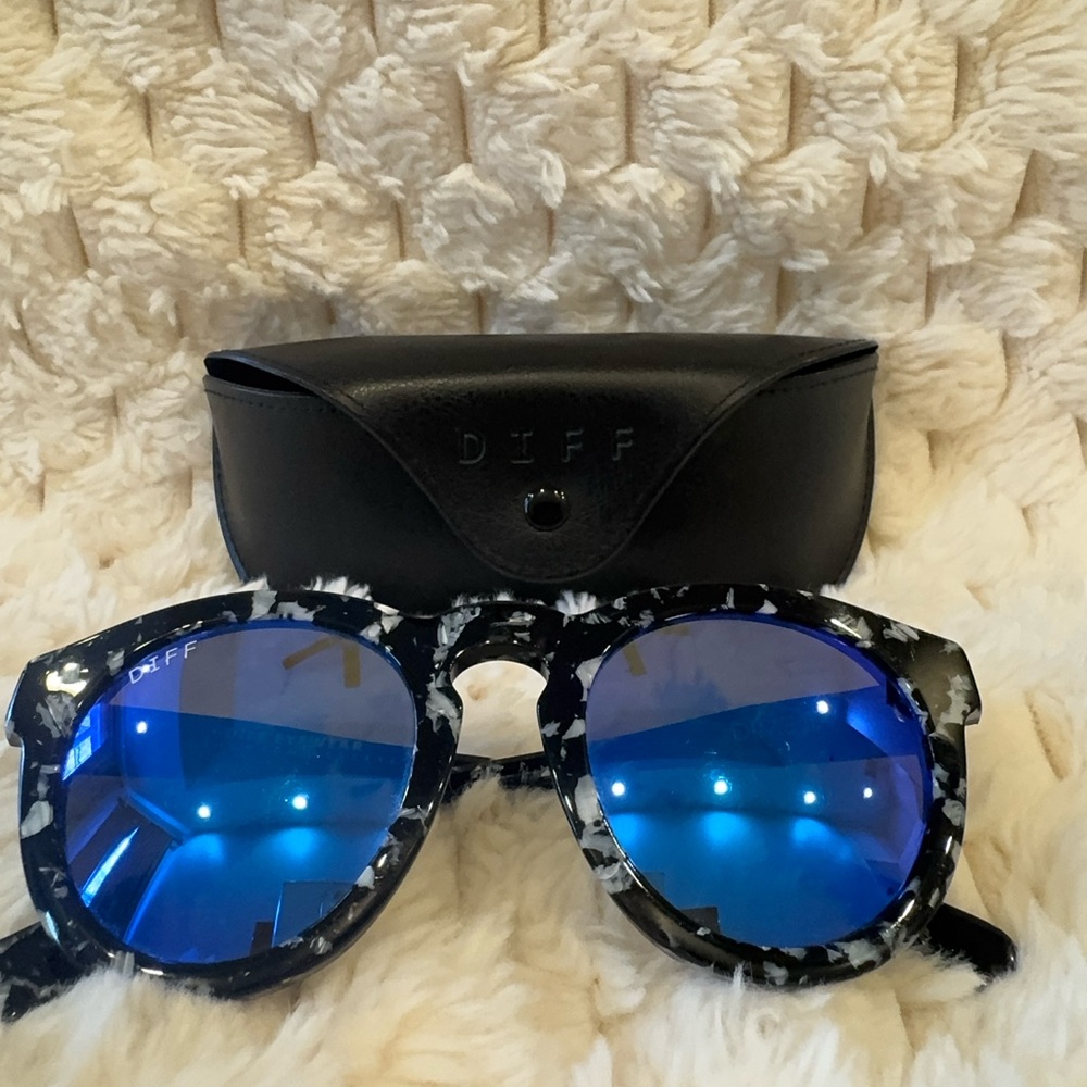 DIFF Blue and Black Sunglasses